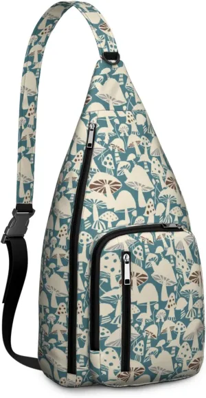 Shoulder Sling Crossbody Casual Chest Bag For Travel Sports Running,Backpack for Men & Women Lightweight Sports BagCrossbody Concealed Carry,Mushroom Shoulder Bag Waterproof Chest Bag
