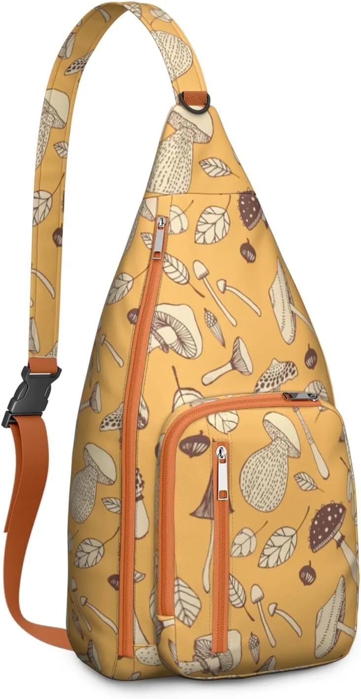 Shoulder Sling Crossbody Casual Chest Bag For Travel Sports Running,Backpack for Men & Women Lightweight Sports BagCrossbody Concealed Carry,Mushroom Shoulder Bag Waterproof Chest Bag