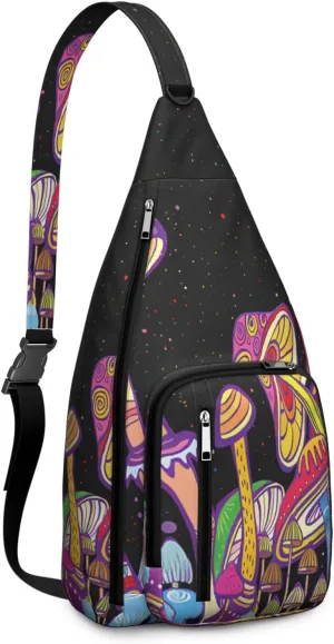 Shoulder Sling Crossbody Casual Chest Bag For Travel Sports Running,Backpack for Men & Women Lightweight Sports BagCrossbody Concealed Carry,Mushroom Shoulder Bag Waterproof Chest Bag
