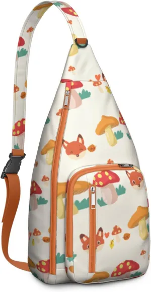 Shoulder Sling Crossbody Casual Chest Bag For Travel Sports Running,Backpack for Men & Women Lightweight Sports BagCrossbody Concealed Carry,Mushroom Shoulder Bag Waterproof Chest Bag