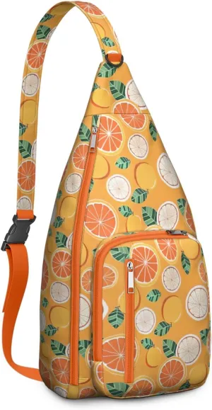 Shoulder Sling Crossbody Casual Chest Bag For Travel Sports Running,Backpack for Men & Women Lightweight Sports BagCrossbody Concealed Carry,Orange Shoulder Bag Waterproof Chest Bag