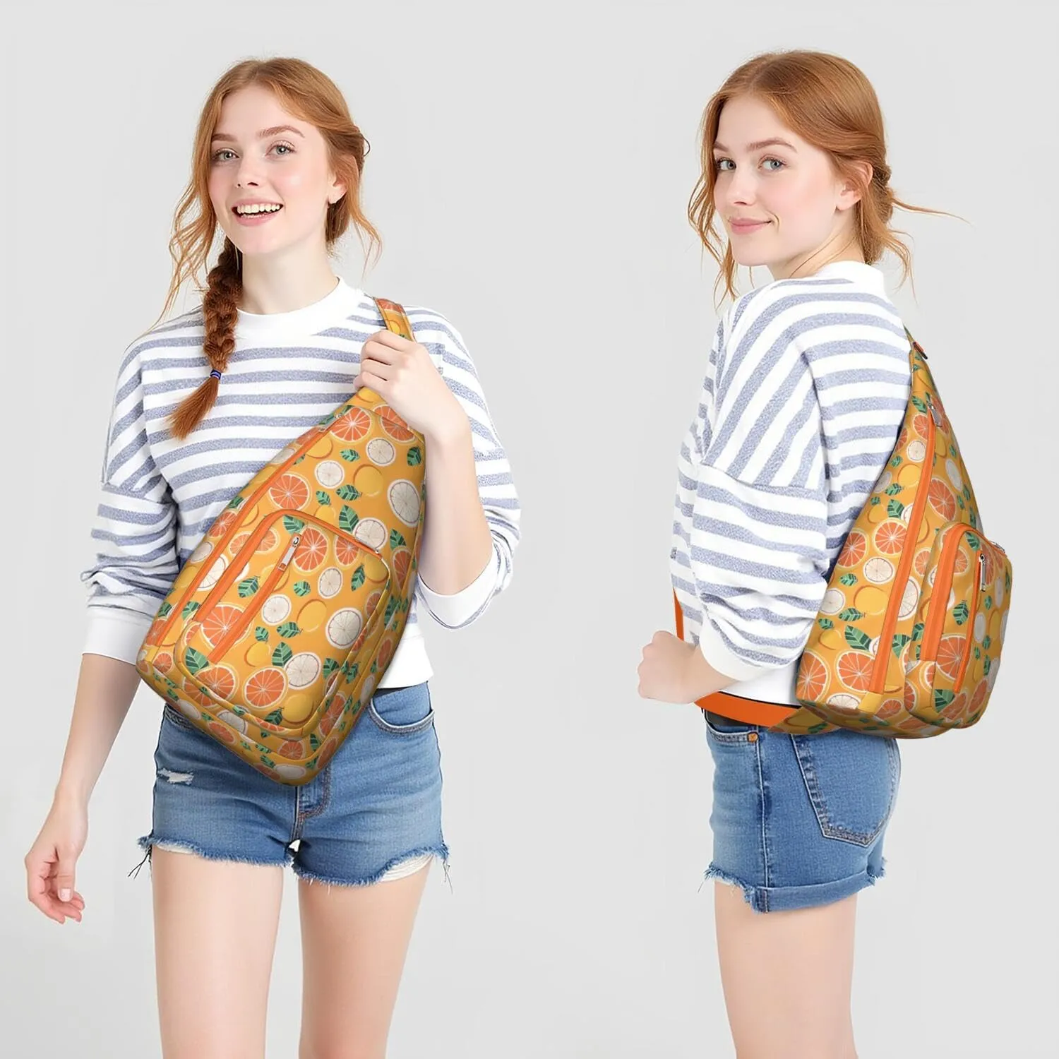 Shoulder Sling Crossbody Casual Chest Bag For Travel Sports Running,Backpack for Men & Women Lightweight Sports BagCrossbody Concealed Carry,Orange Shoulder Bag Waterproof Chest Bag