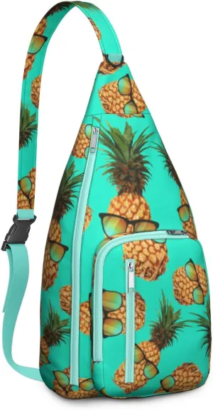 Shoulder Sling Crossbody Casual Chest Bag For Travel Sports Running,Backpack for Men & Women Lightweight Sports BagCrossbody Concealed Carry,Pineapple Shoulder Bag Waterproof Chest Bag