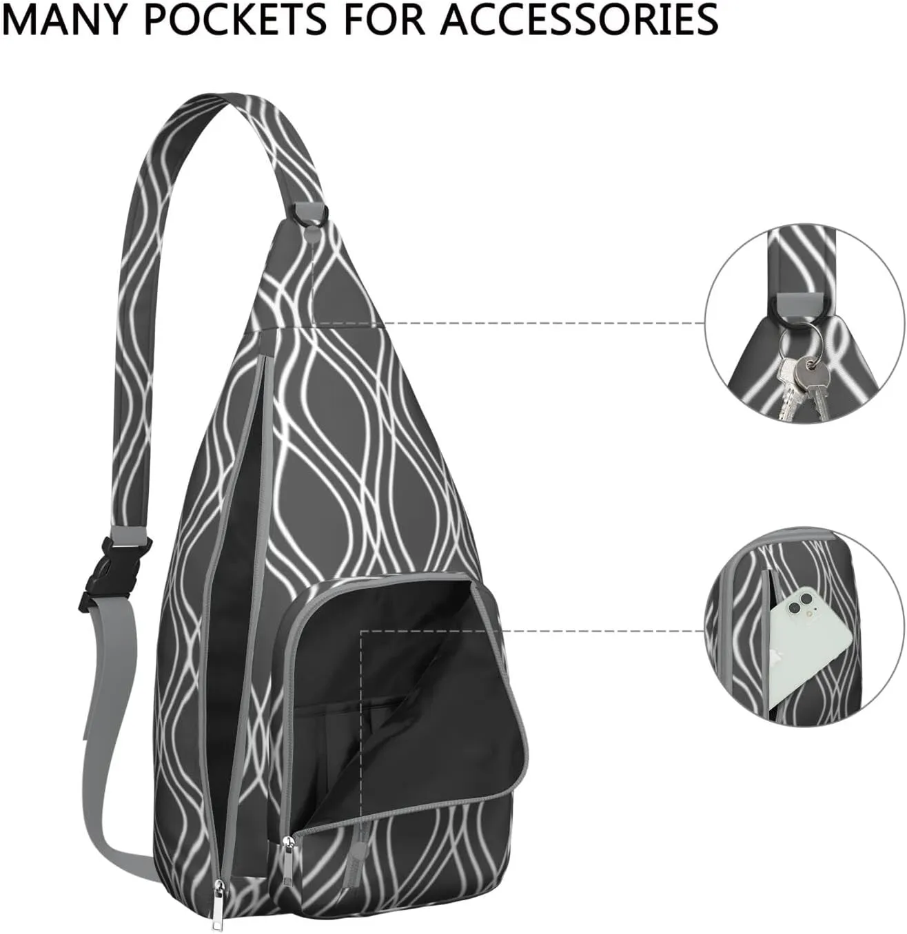 Shoulder Sling Crossbody Casual Chest Bag For Travel Sports Running,Backpack for Men & Women Lightweight Sports BagCrossbody Concealed Carry,Plaid Shoulder Bag Waterproof Chest Bag