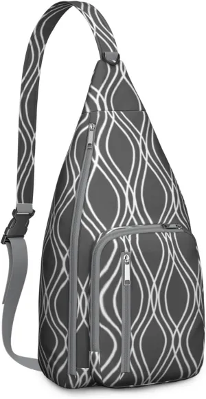 Shoulder Sling Crossbody Casual Chest Bag For Travel Sports Running,Backpack for Men & Women Lightweight Sports BagCrossbody Concealed Carry,Plaid Shoulder Bag Waterproof Chest Bag