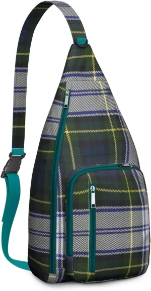 Shoulder Sling Crossbody Casual Chest Bag For Travel Sports Running,Backpack for Men & Women Lightweight Sports BagCrossbody Concealed Carry,Plaid Shoulder Bag Waterproof Chest Bag