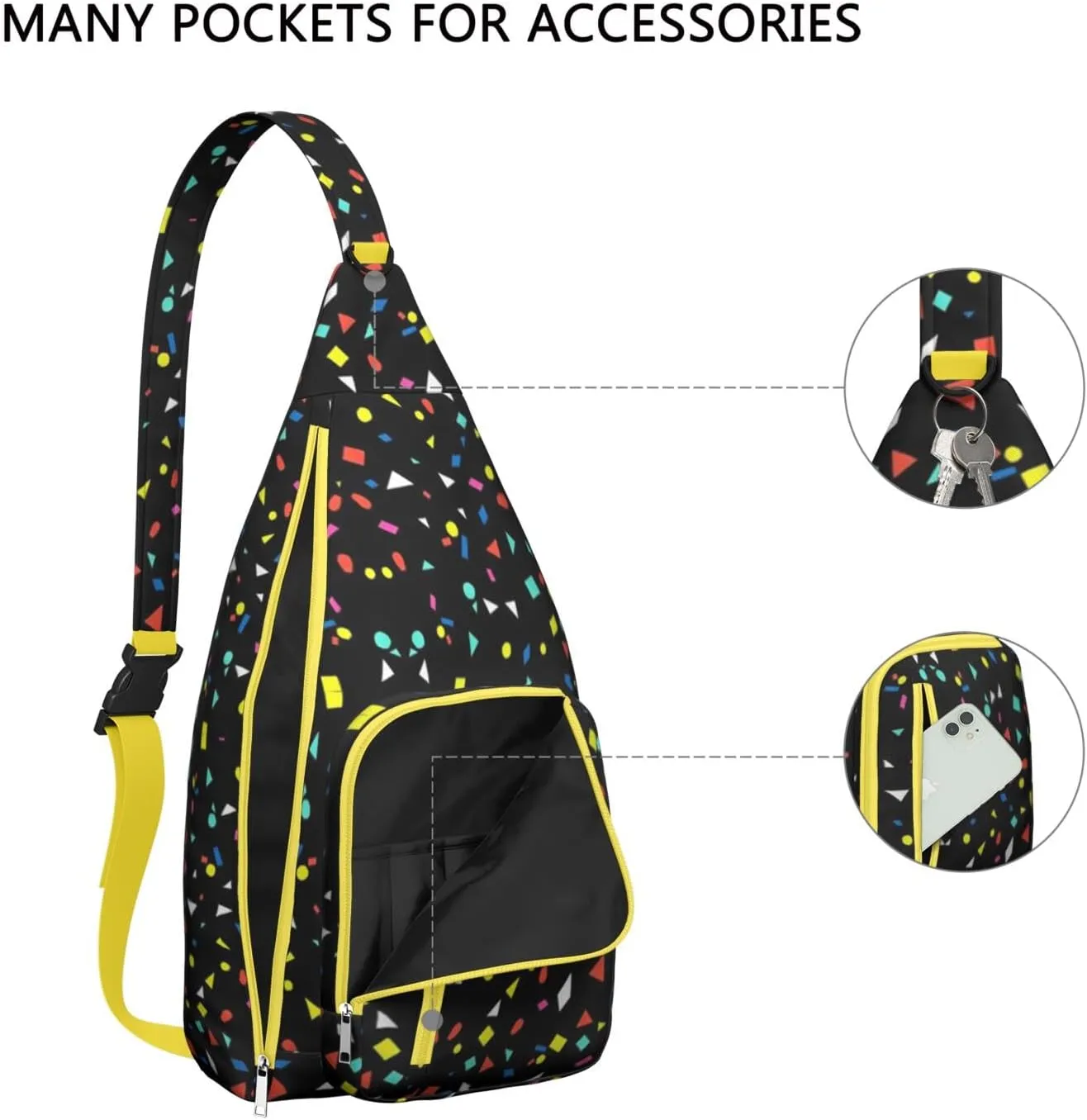 Shoulder Sling Crossbody Casual Chest Bag For Travel Sports Running,Backpack for Men & Women Lightweight Sports BagCrossbody Concealed Carry,Polka Shoulder Bag Waterproof Chest Bag