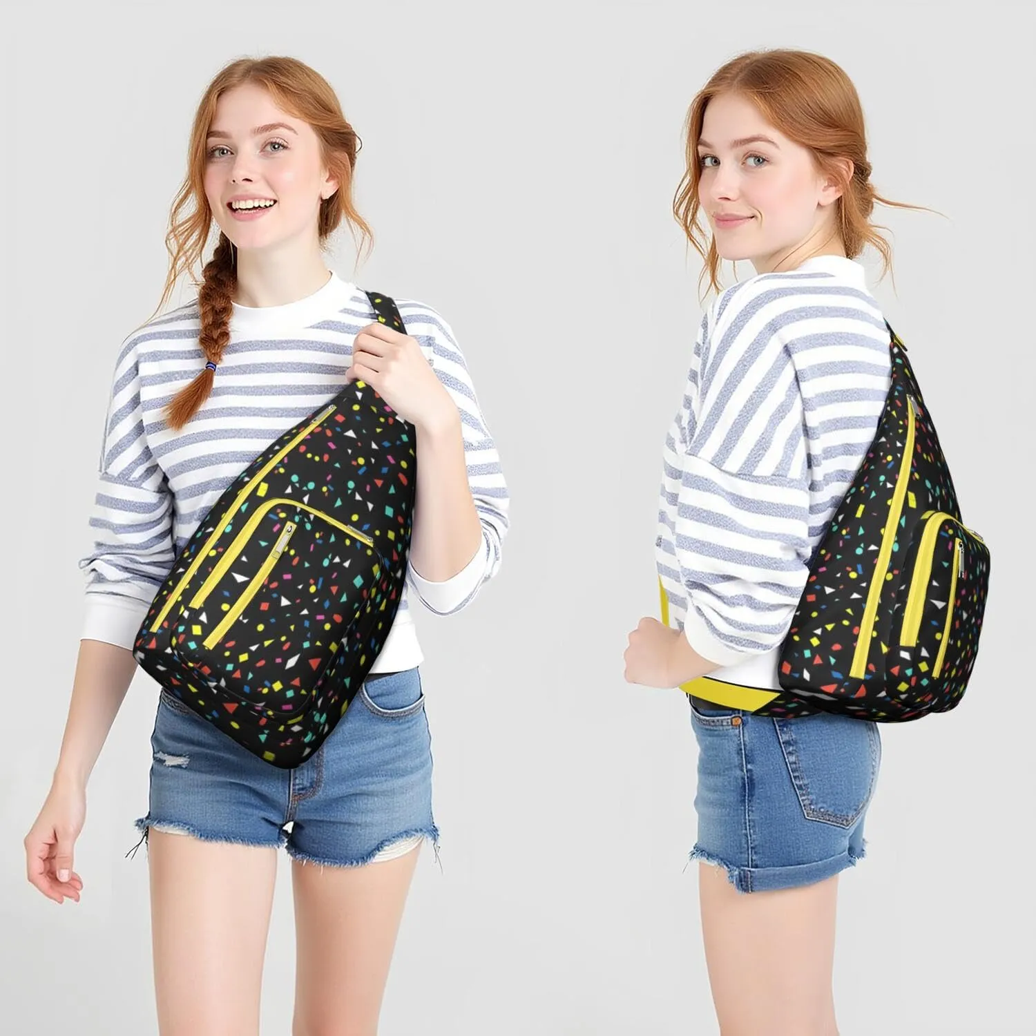 Shoulder Sling Crossbody Casual Chest Bag For Travel Sports Running,Backpack for Men & Women Lightweight Sports BagCrossbody Concealed Carry,Polka Shoulder Bag Waterproof Chest Bag