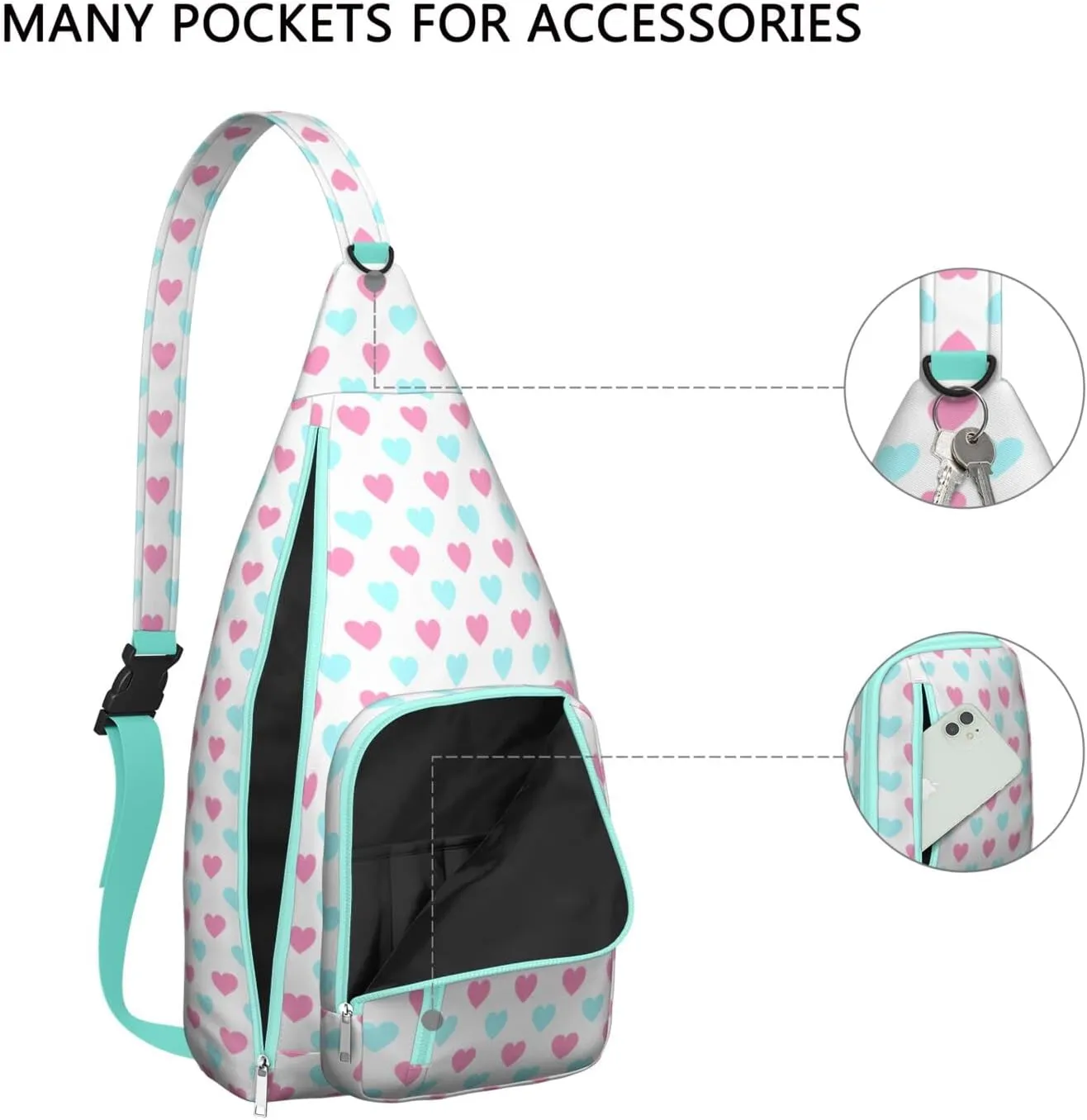 Shoulder Sling Crossbody Casual Chest Bag For Travel Sports Running,Backpack for Men & Women Lightweight Sports BagCrossbody Concealed Carry,Polka Shoulder Bag Waterproof Chest Bag