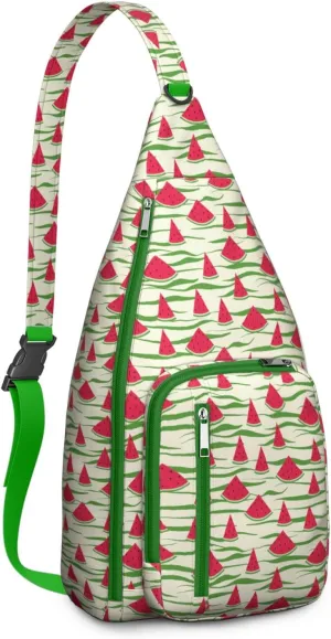 Shoulder Sling Crossbody Casual Chest Bag For Travel Sports Running,Backpack for Men & Women Lightweight Sports BagCrossbody Concealed Carry,Watermelon Shoulder Bag Waterproof Chest Bag