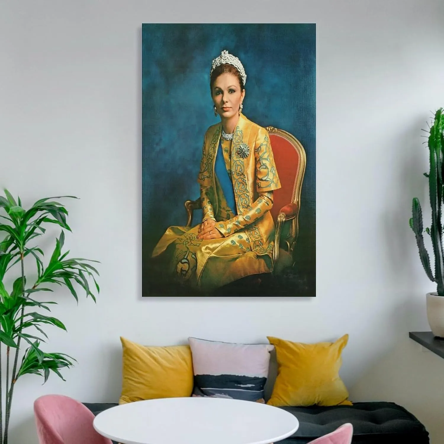 silanod Queen Farah Pahlavi Portrait Canvas Wall Art Posters For Room Aesthetic And Decor Poster for Home Decor, Office, Bedroom，Livingroom 24x36inch(60x90cm) Unframe-Poster