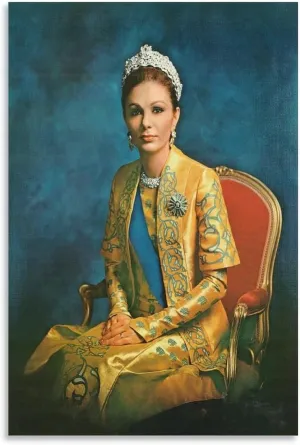 silanod Queen Farah Pahlavi Portrait Canvas Wall Art Posters For Room Aesthetic And Decor Poster for Home Decor, Office, Bedroom，Livingroom 24x36inch(60x90cm) Unframe-Poster