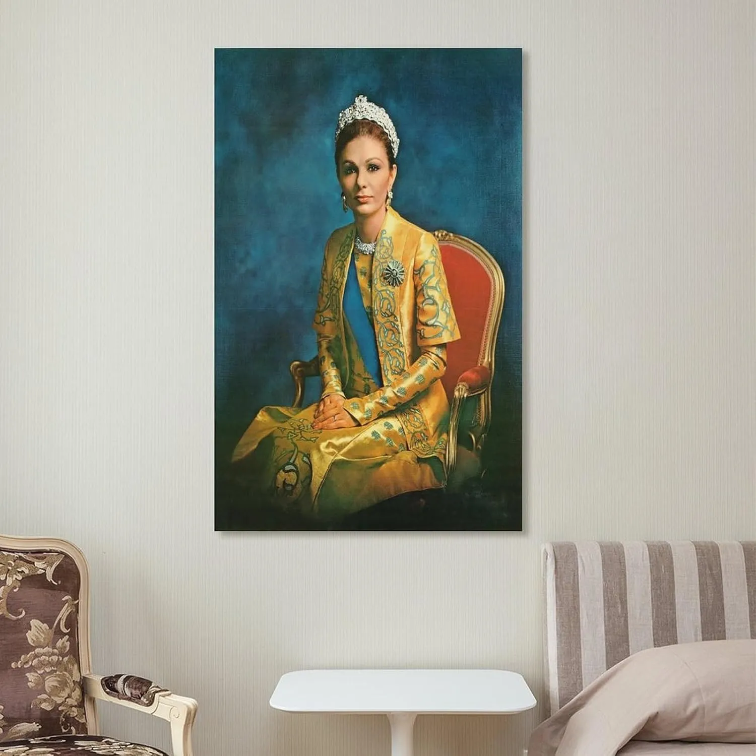 silanod Queen Farah Pahlavi Portrait Canvas Wall Art Posters For Room Aesthetic And Decor Poster for Home Decor, Office, Bedroom，Livingroom 24x36inch(60x90cm) Unframe-Poster