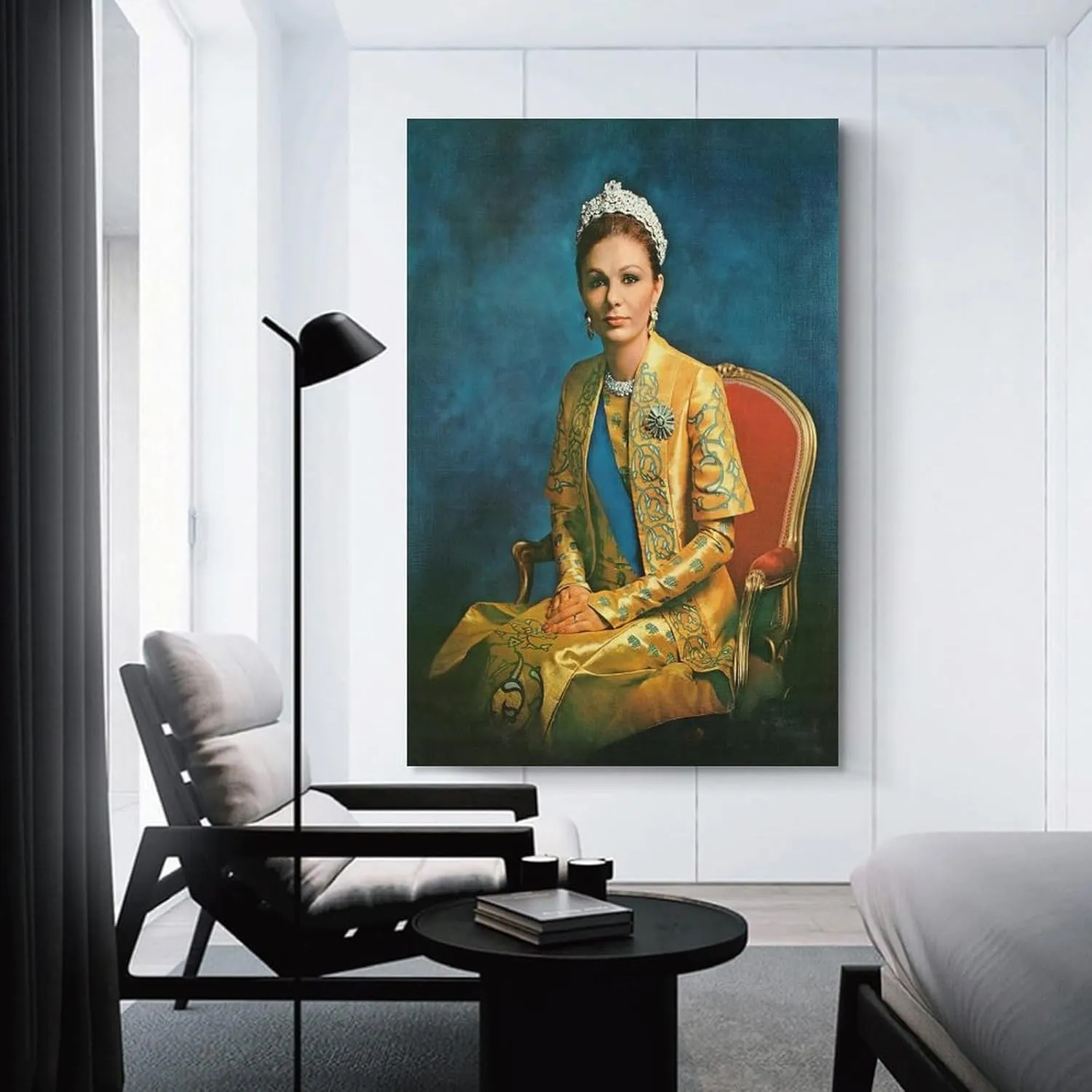 silanod Queen Farah Pahlavi Portrait Canvas Wall Art Posters For Room Aesthetic And Decor Poster for Home Decor, Office, Bedroom，Livingroom 24x36inch(60x90cm) Unframe-Poster