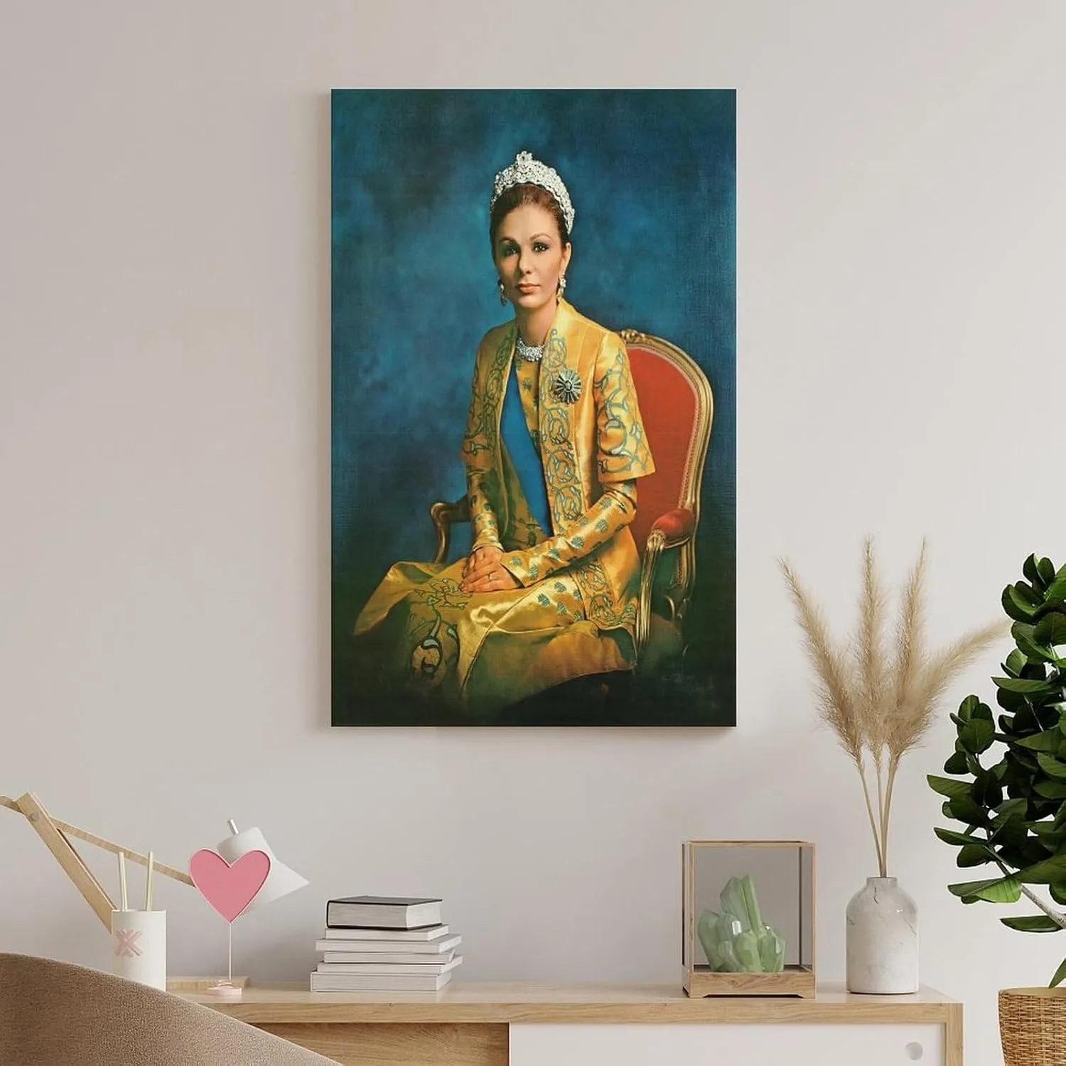 silanod Queen Farah Pahlavi Portrait Canvas Wall Art Posters For Room Aesthetic And Decor Poster for Home Decor, Office, Bedroom，Livingroom 24x36inch(60x90cm) Unframe-Poster