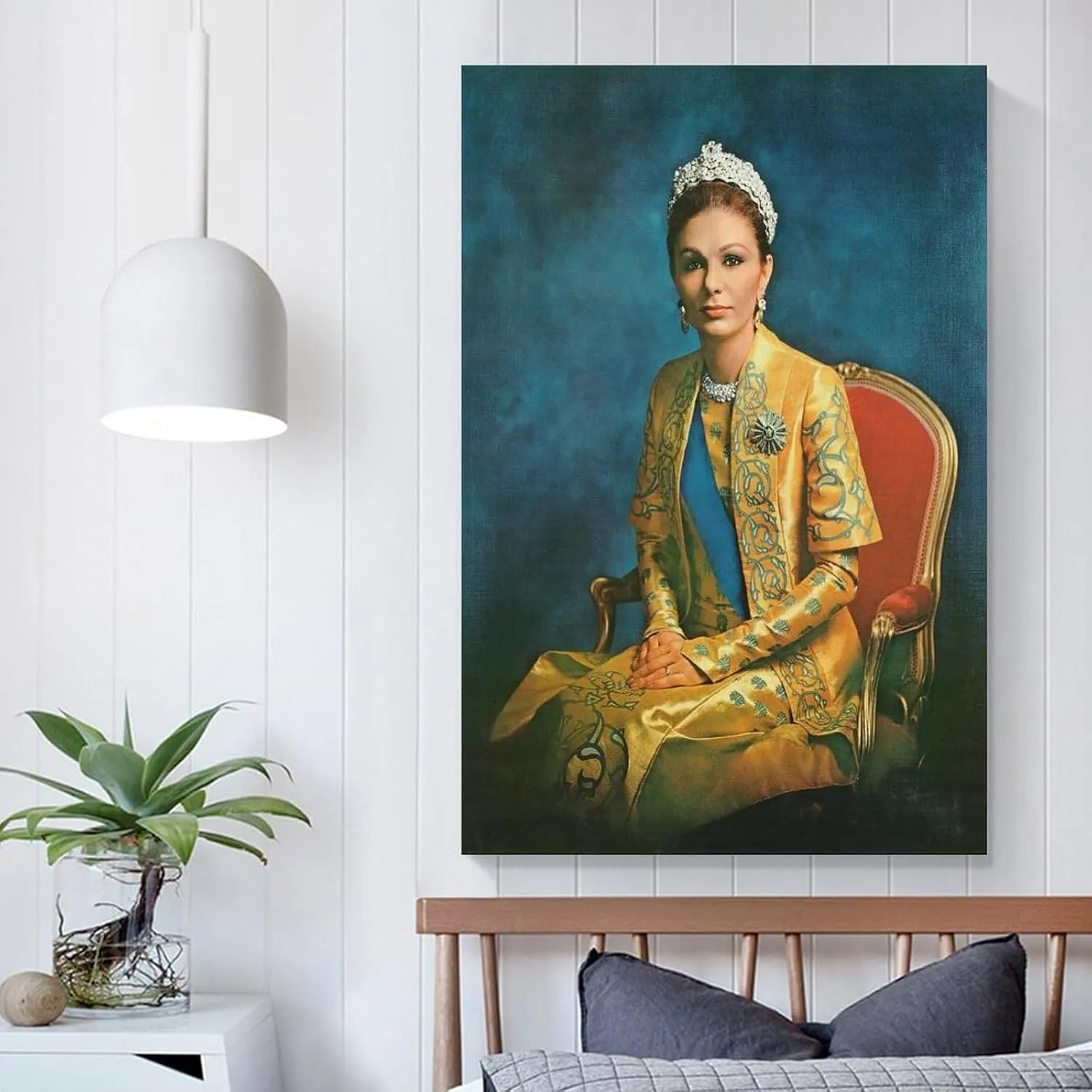 silanod Queen Farah Pahlavi Portrait Canvas Wall Art Posters For Room Aesthetic And Decor Poster for Home Decor, Office, Bedroom，Livingroom 24x36inch(60x90cm) Unframe-Poster