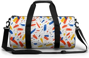 Simple Abstract Pattern Travel Gym Bag for Women Men Fantasies Cylindrical Duffle Bag Sport Workout Bag with Shoulder Strap