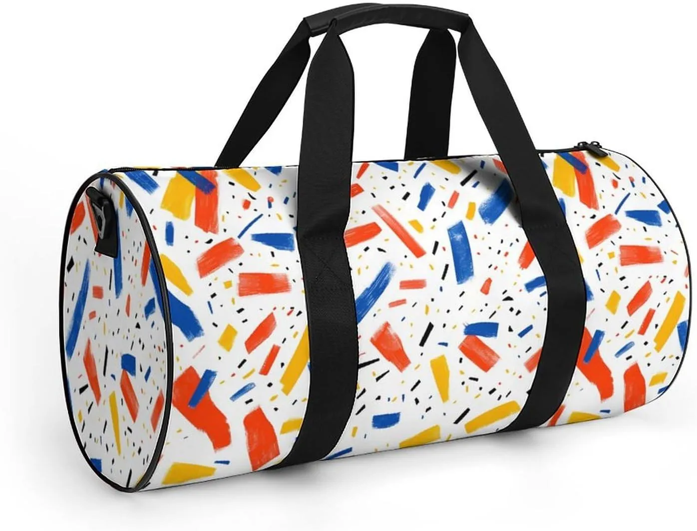 Simple Abstract Pattern Travel Gym Bag for Women Men Fantasies Cylindrical Duffle Bag Sport Workout Bag with Shoulder Strap