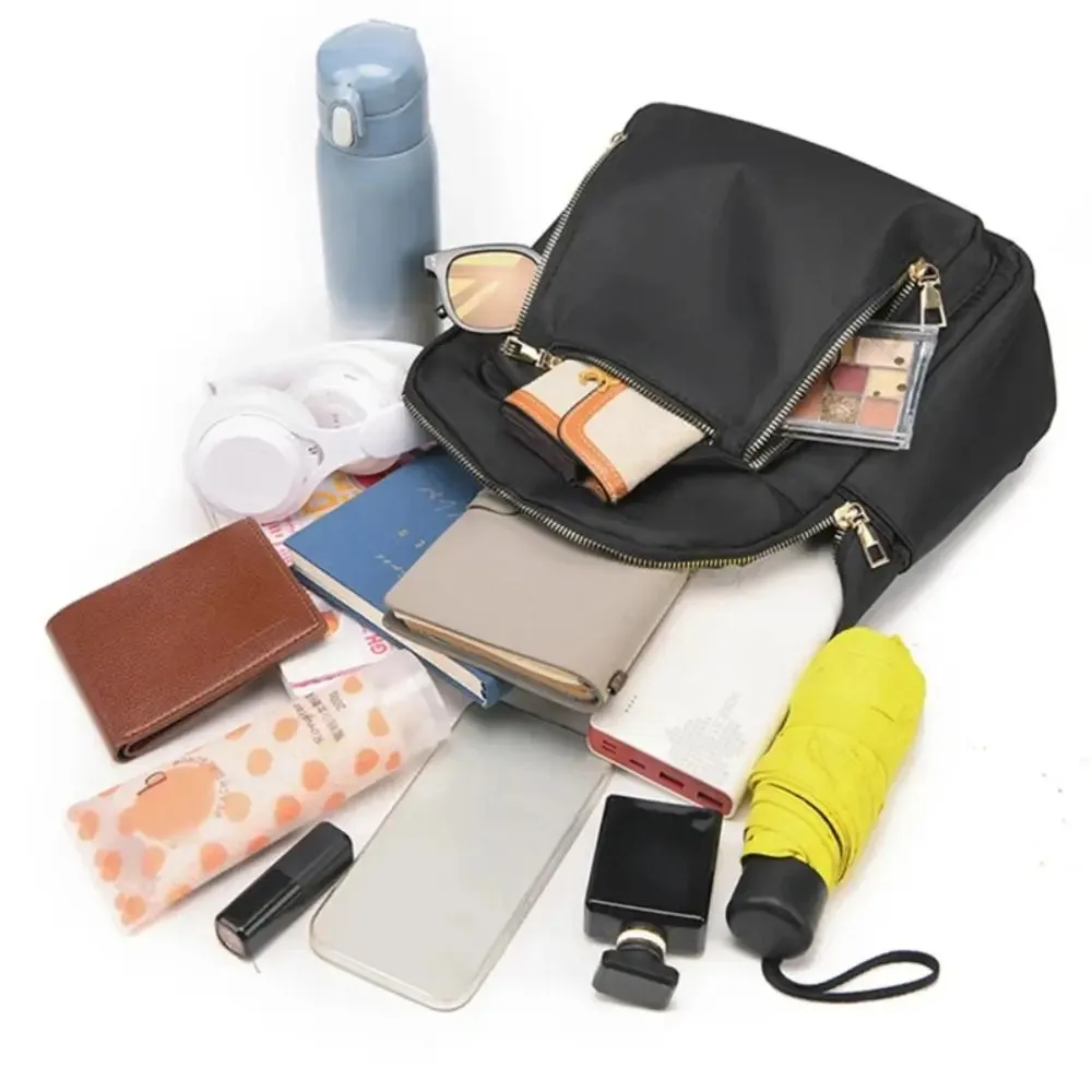 Simple Black Large Capacity Backpacks