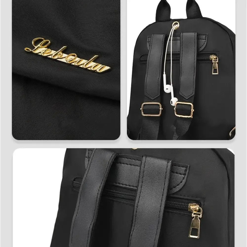 Simple Black Large Capacity Backpacks