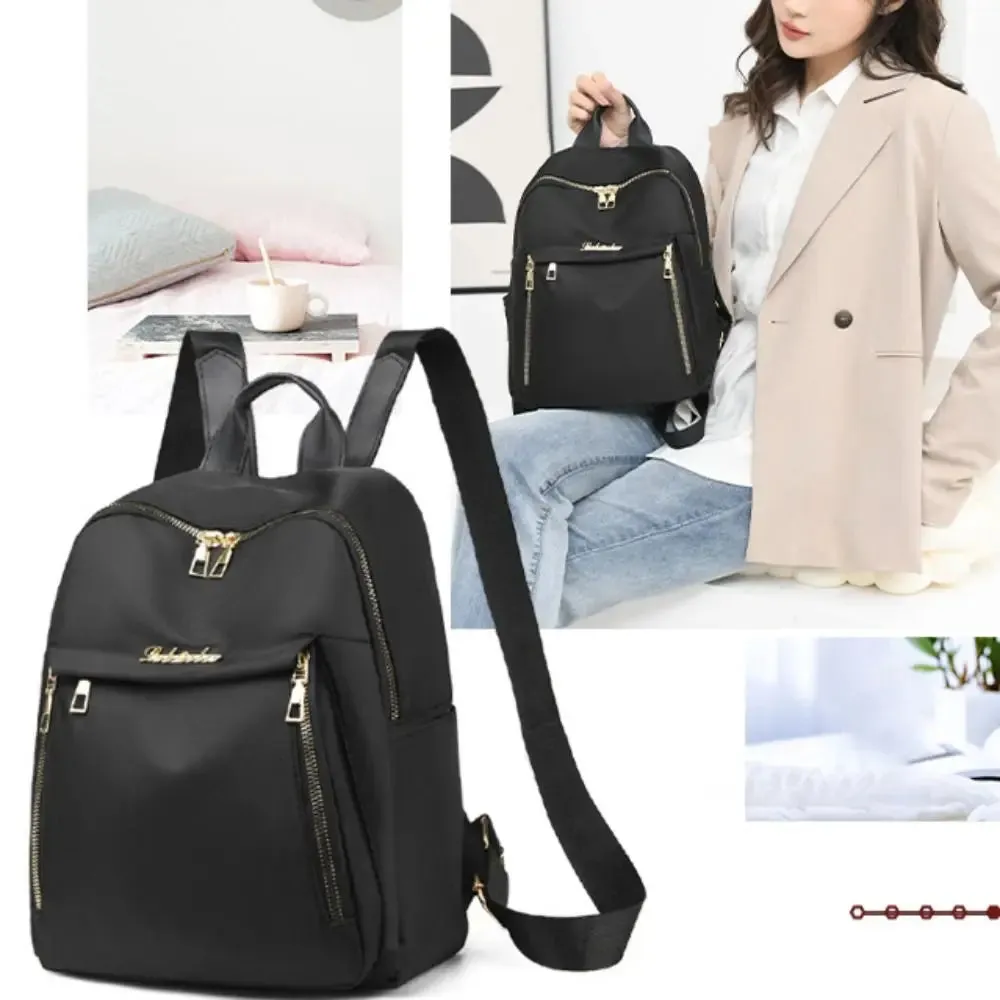 Simple Black Large Capacity Backpacks