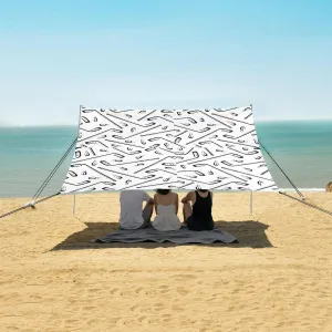 Simple Hockey Sticks Pattern Beach Camping Tent Sun Shelter for Whole Family, Beach Shade Canopy with UPF50  UV Protection,Easy Set Up and Carry,Outdoor Shade for Trips, Fishing, Backyard Fun P