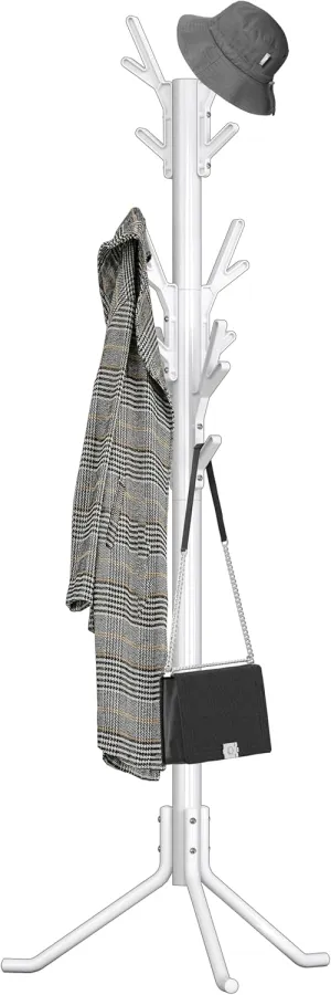 Simple Houseware Standing Coat and Hat Hanger Organizer Tree Shaped Rack, 18 Hooks, White