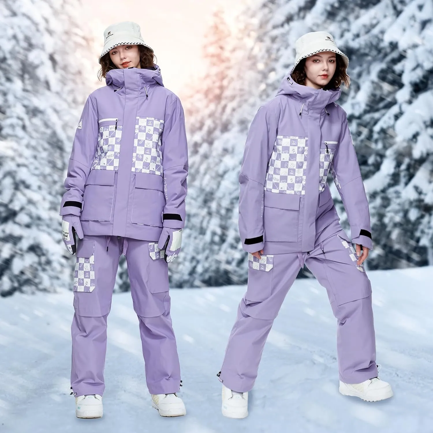 Ski Jacket Snowboard Coat Snow Winter Waterproof Insulated Windproof Baggy Warm Hooded Jacket for Men Women