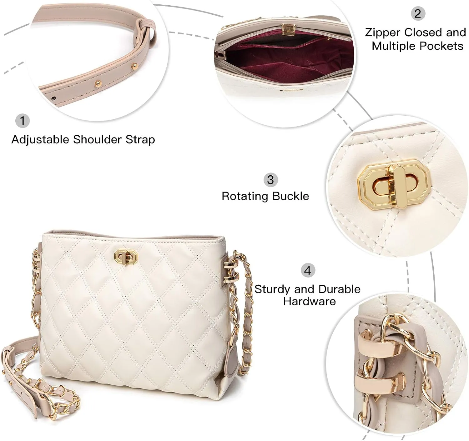 Small Crossbody Bags for Women Purses Fashion Leather Lightweight Handbags Shoulder Bag