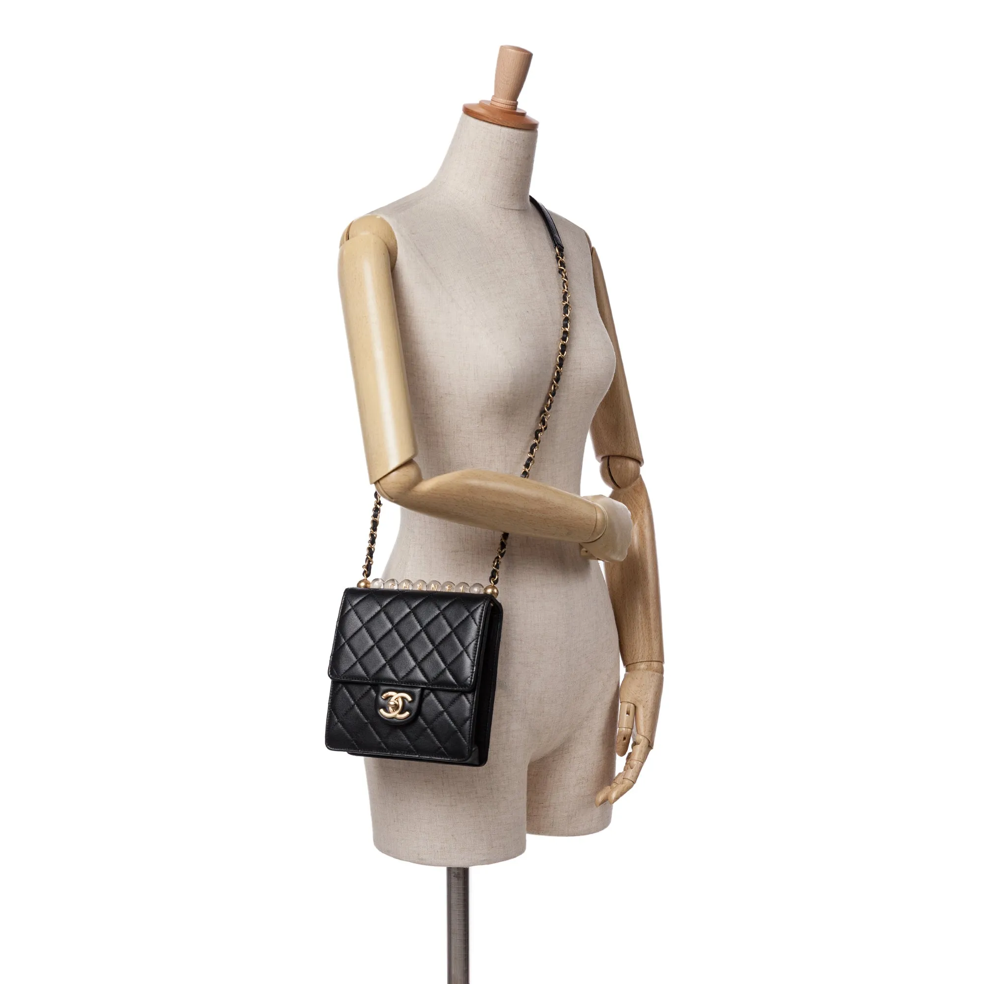 Small Lambskin Chic Pearls Flap