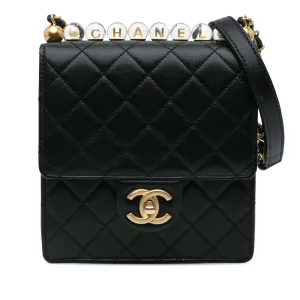 Small Lambskin Chic Pearls Flap