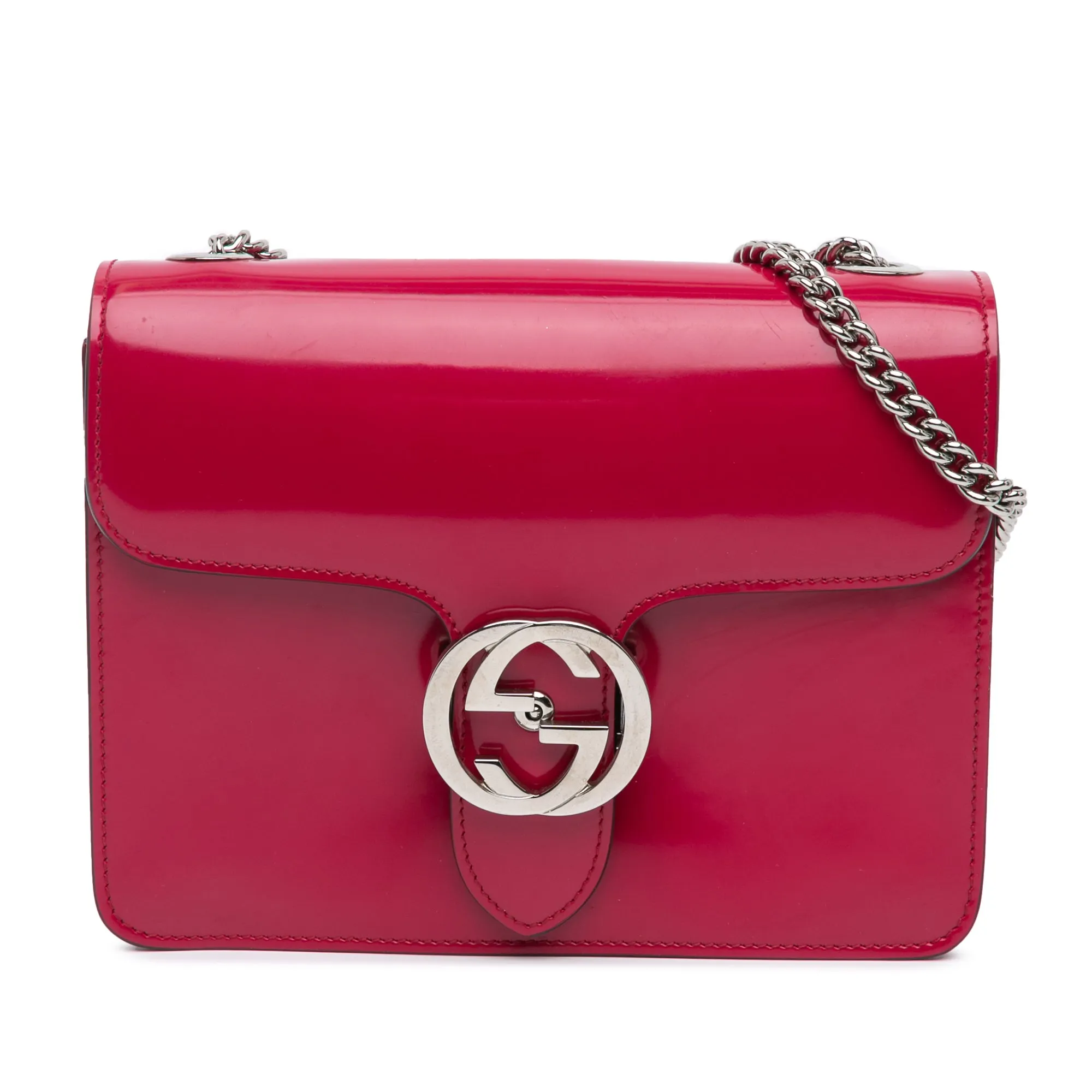 Small Polished Calfskin Interlocking G Dollar Crossbody