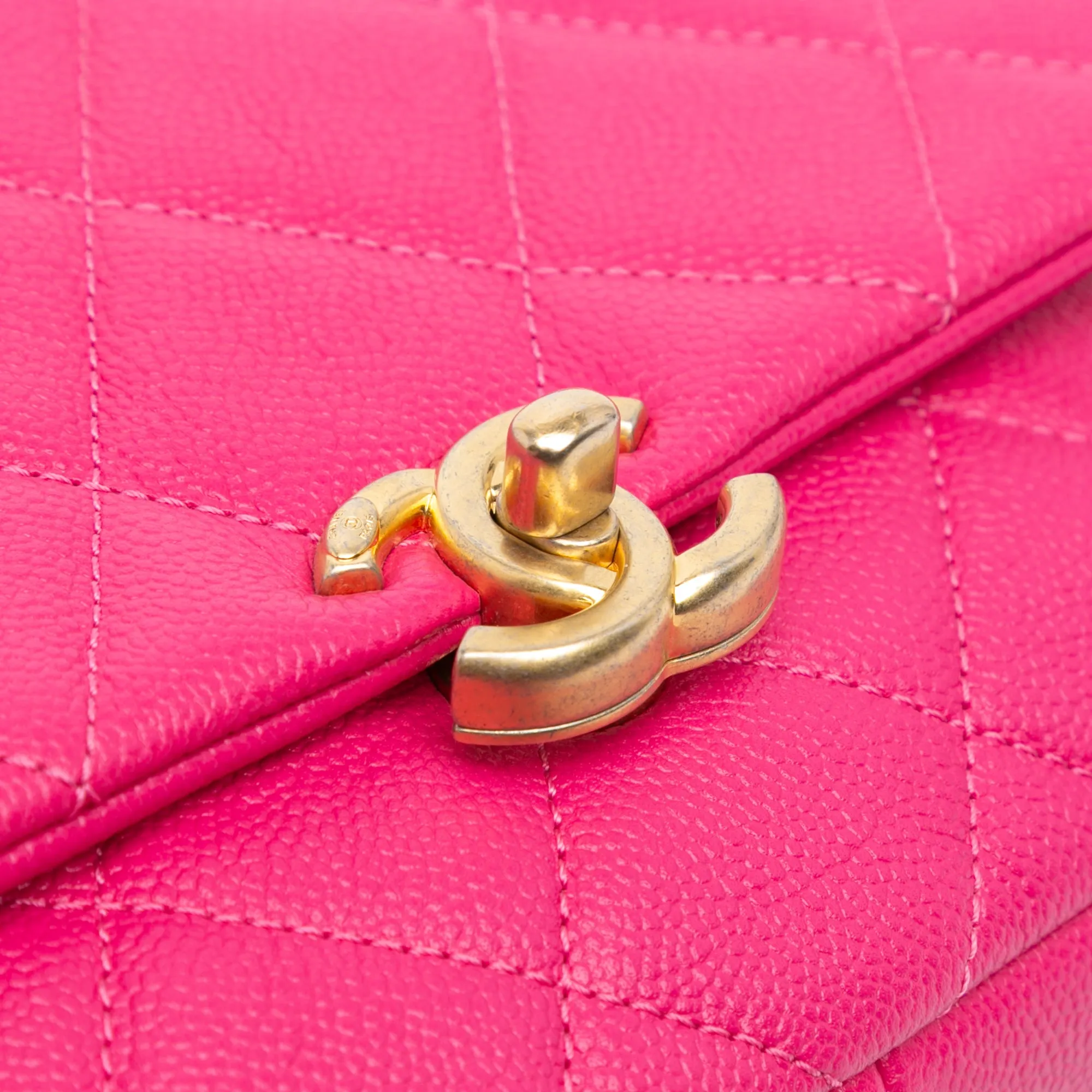 Small Quilted Caviar Chain Melody Flap
