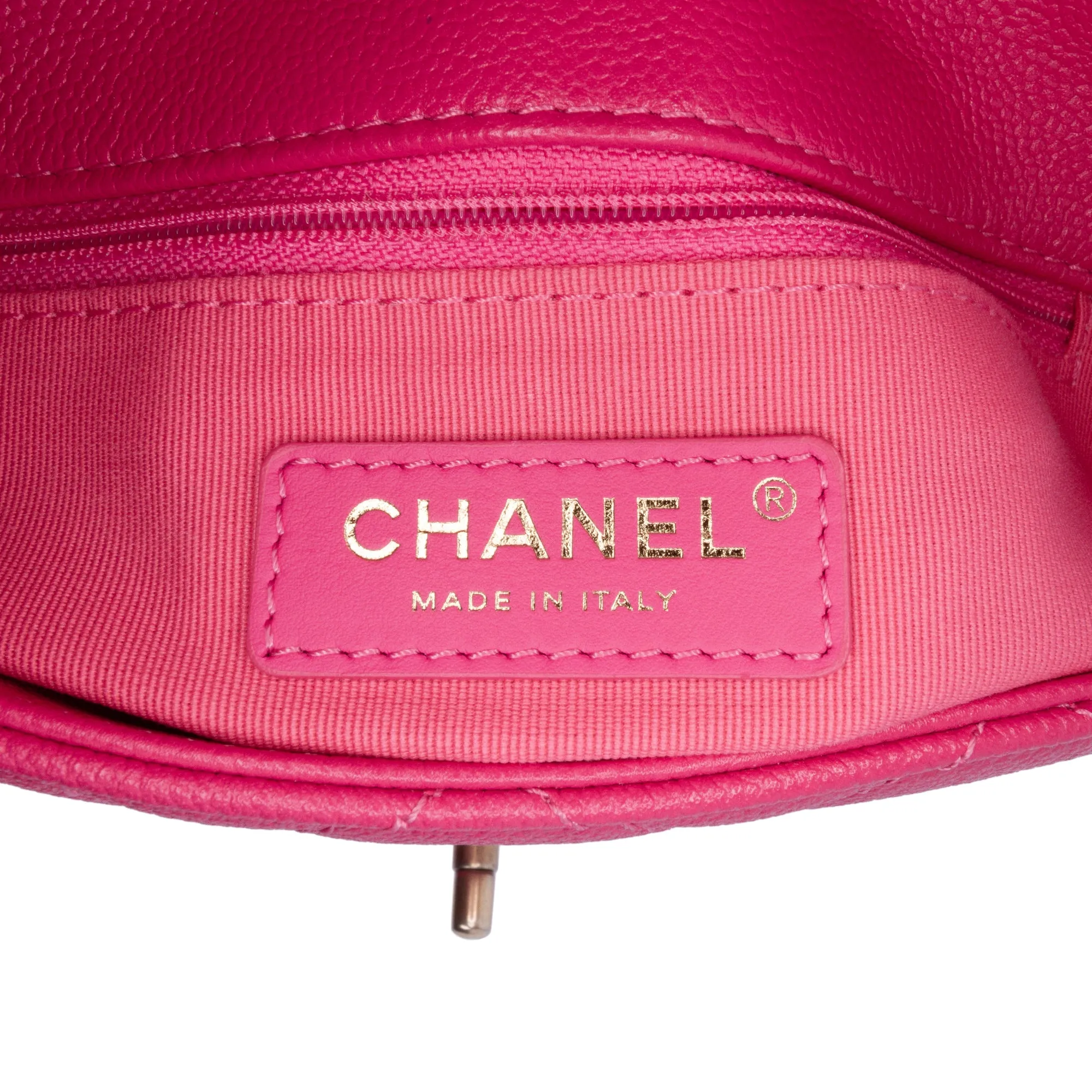 Small Quilted Caviar Chain Melody Flap
