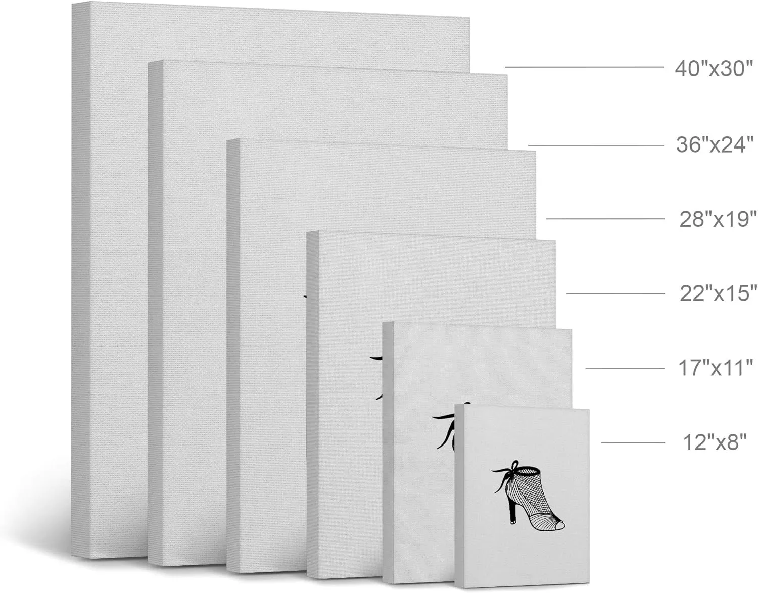 Smile Art Design Black and White Sexy Woman High Heels Sketch Drawing Glam Fashion Canvas Print Wall Art Office Bathroom Teen Girls Room Women Dorm Bedroom Living Room Wall Decor Ready to Hang 28x19