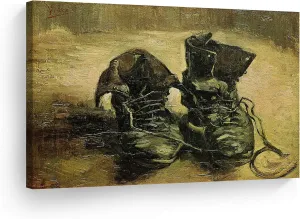 Smile Art Design Vincent Van Gogh A pair of shoes 1886 Canvas Wall Art Print Artwork Classic Modern Art Living Room Bedroom Decor Ready to Hang Made in the USA - 15x22
