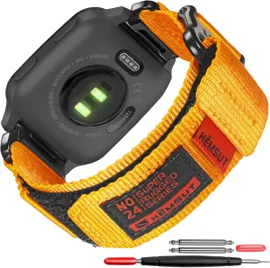 SMITHA Compatible for Garmin Watch Band Venu/Venu Sq/Venu Sq Music/Venu 2/Venu 3 Quick Release Pins, Super Rugged Nylon Sports Strap With Woven Loop Design, 20mm Replacement Strap
