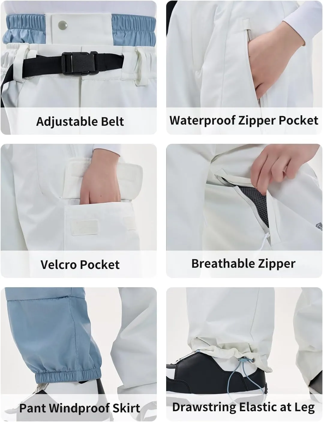 Snowboard Pants for Women Men Baggy Ski Pants Loose Warm Insulation Waterproof Windproof