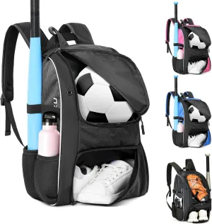 Soccer Bag With Portable Hand Bag For Ball & Shoes, Sports Training Backpack For Volleyball & Softball & Basketball & Football & Baseball For Boys & Girls & Adults