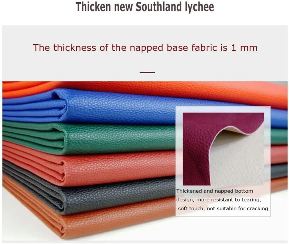 Solid Color Lychee Grain Texture PU Synthetic Leather Sheet 39.4" x 55" (100x140cm) Perfect for Making Hair Bow Handbag DIY Projects 1 Piece(Mustard,1.4x4m)