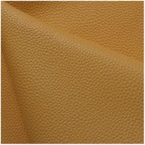 Solid Color Lychee Grain Texture PU Synthetic Leather Sheet 39.4" x 55" (100x140cm) Perfect for Making Hair Bow Handbag DIY Projects 1 Piece(Mustard,1.4x4m)