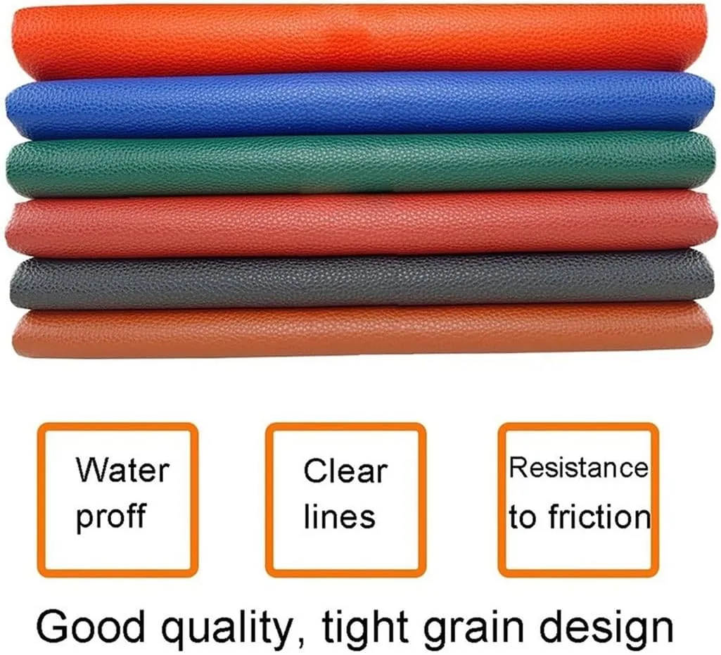 Solid Color Lychee Grain Texture PU Synthetic Leather Sheet 39.4" x 55" (100x140cm) Perfect for Making Hair Bow Handbag DIY Projects 1 Piece(Mustard,1.4x4m)