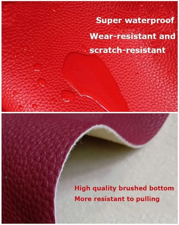 Solid Color Lychee Grain Texture PU Synthetic Leather Sheet 39.4" x 55" (100x140cm) Perfect for Making Hair Bow Handbag DIY Projects 1 Piece(Mustard,1.4x4m)