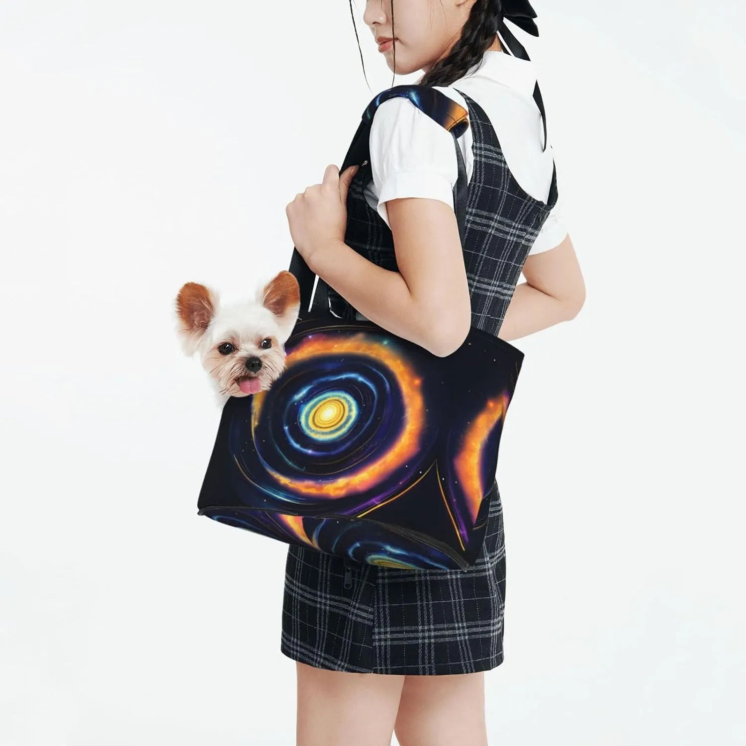 Space Spiral Cosmic Energy Stylish and Portable Pet Crossbody Bag - Pet Tote Bag for Small Dogs - Pet Tote Bag, Crossbody Bag for Petsï¼Œ