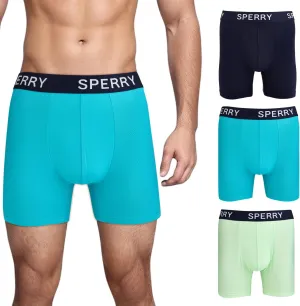 Sperry 3-Pack Mens Quick Dry Performance Mesh Boxer Briefs – Moisture Wicking, Cooling, Breathable Nylon Mens Athletic Boxers