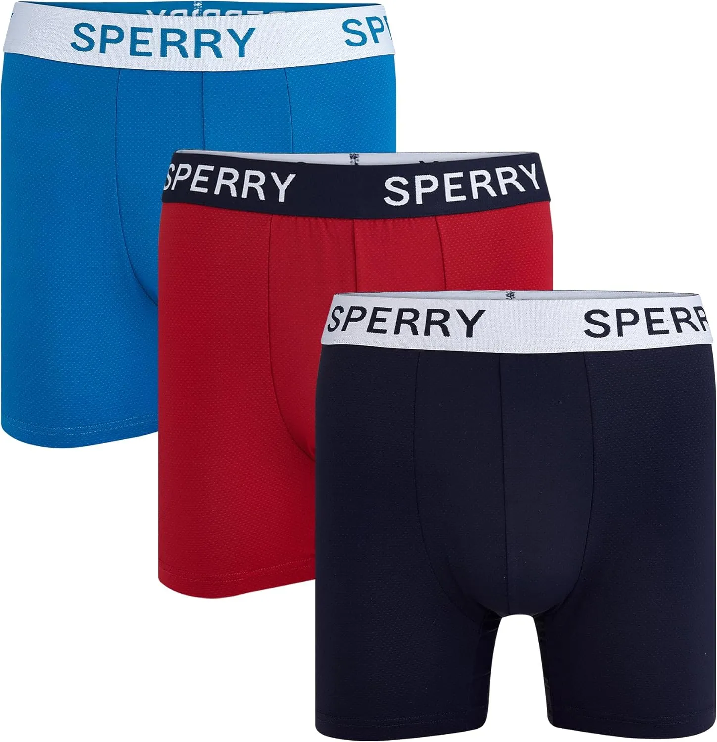 Sperry 3-Pack Mens Quick Dry Performance Mesh Boxer Briefs – Moisture Wicking, Cooling, Breathable Nylon Mens Athletic Boxers