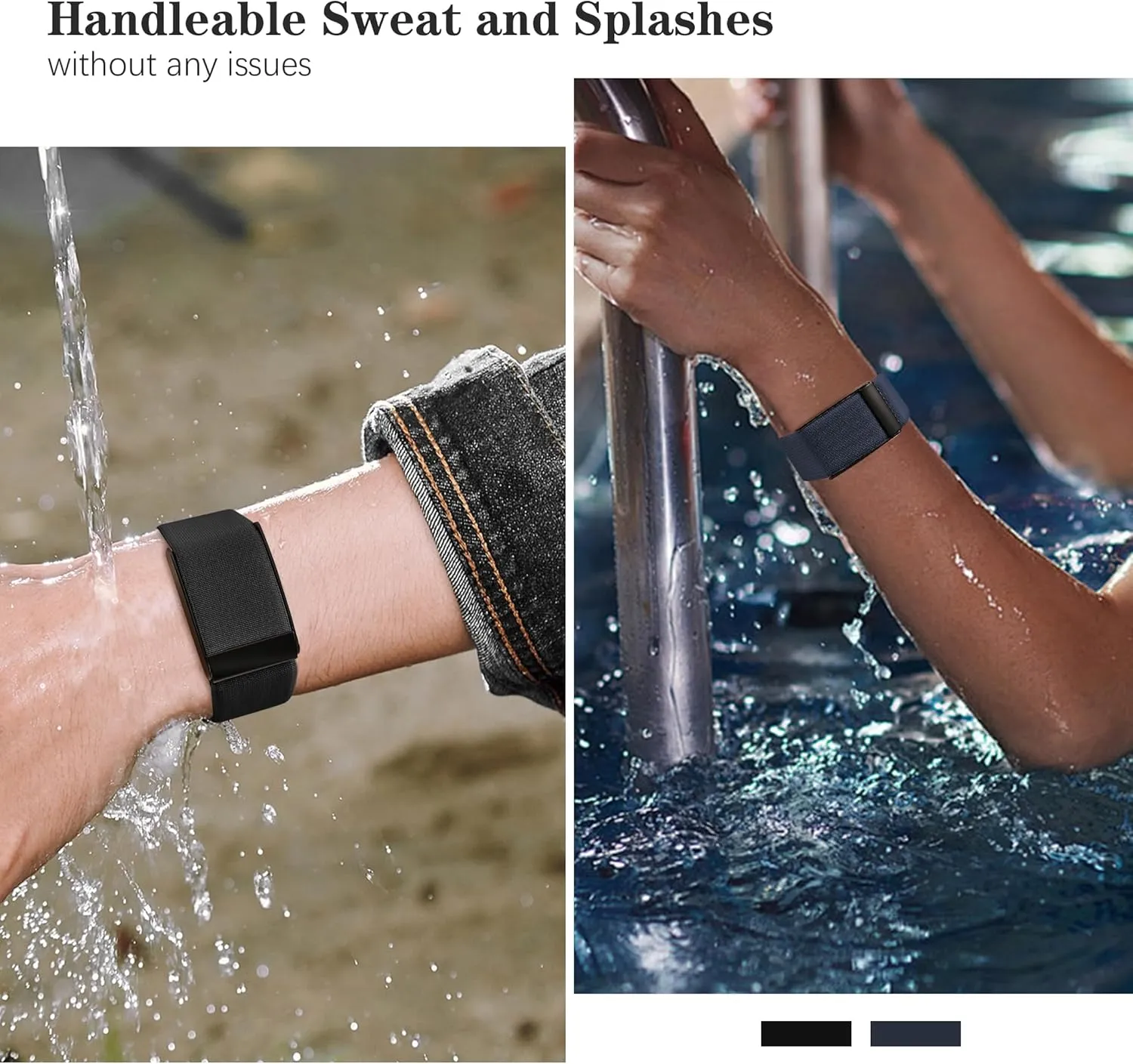 Splash-Proof Nylon Compatible with Whoop Band 4.0 Band and Whoop 3.0, Water-Resistant Fast-Drying Soft Sport Breathable Adjustable Waterproof Wristband Replacement for Men Women