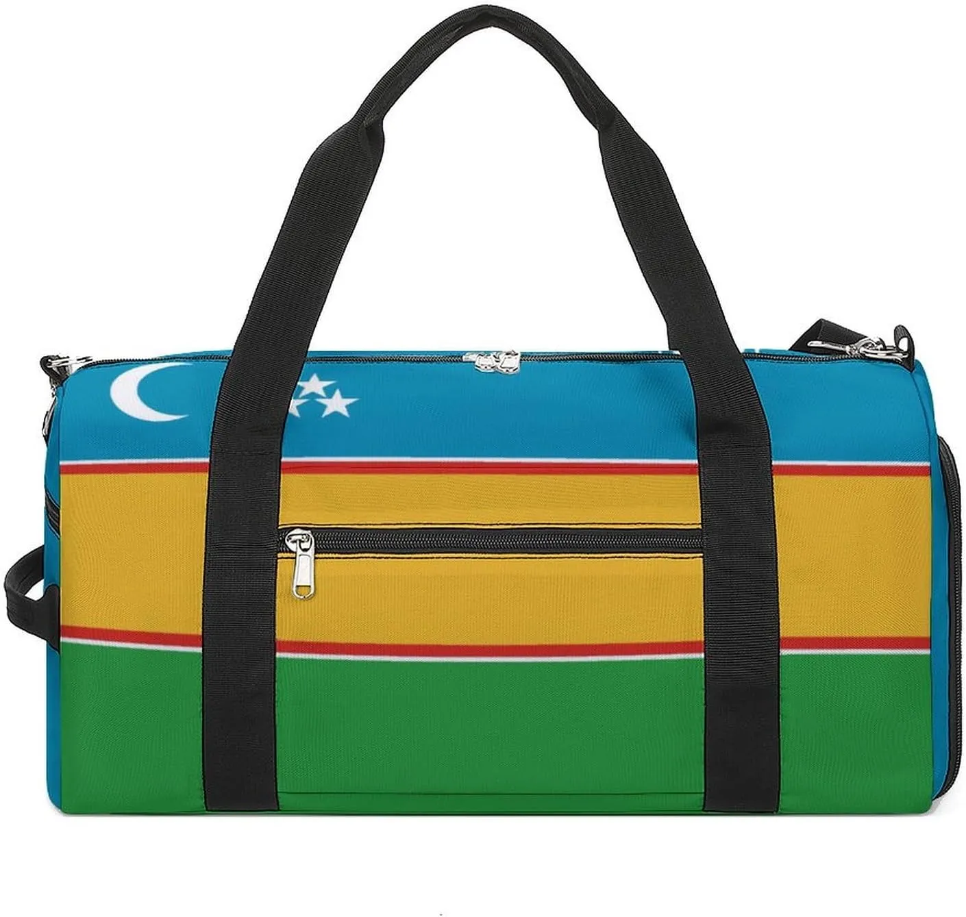 Sports Duffel Bag with Karakalpakstan Flag for Men Women Shoe Compartment Travel