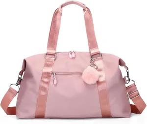 Sports Duffel Bags Sport Bag Gym Fitness Yoga Waterproof Nylon Travel Handbags Shoulder Luggage Storage Trip Crossbody Trolley Case Bags(Pink)