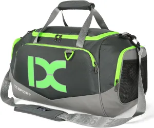Sports Gym Bag，INOXTO Travel Duffel Bag with Dry Wet Pocket And Shoe CompartmentFor Women and Men，40L/55L Fitness Waterproof Weekender Bag For Swim Sports Travel Working Out (Gray green, 40L)